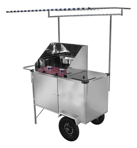 Carrinho De Tapioca Cefaz Luxo Inox Com Toldo L14p/t