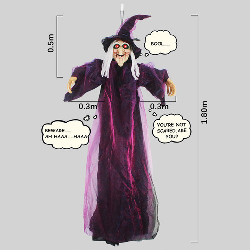 T Bruja Grande Activada Por Voz Para Decoración De Halloween