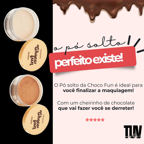 Pó Solto Facial Matte Fenzza Choco Fun Cheirinho Chocolate