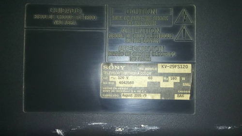 Imagen 6 de 10 de Televisor Tv Sony Trinitron Pantalla Plana De 29 Pulgadas