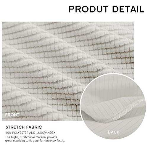 Funda Para Sofá Elásticas Reversibles Color Blanco Crema