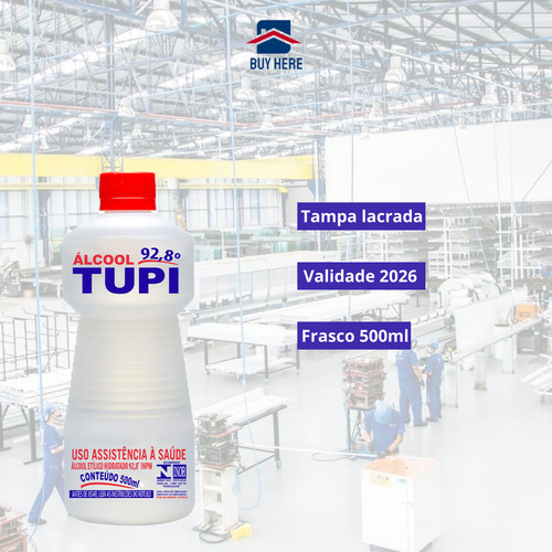 Kit 8 Álcool Líquido Tupi 92,8% 500ml Limpeza Profunda Full