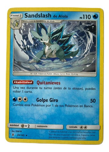 Sandslash Carta Pokémon Original Tcg Español