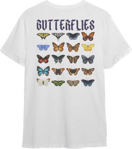 Mariposas  - Camiseta Polo En Blanco 