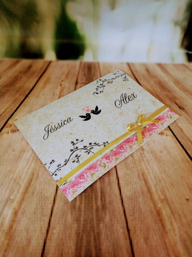 Imagem 5 de 5 de Convite Casamento Rústico Floral -15 Unidades