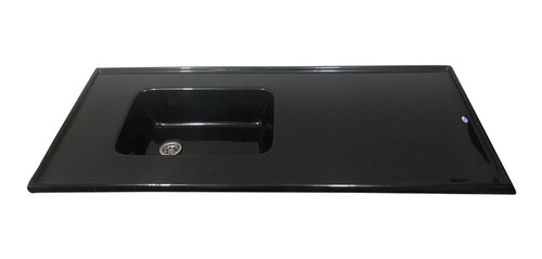 Mesada Marmol Sintetico 160x60 C/ Bacha Negro Durafort