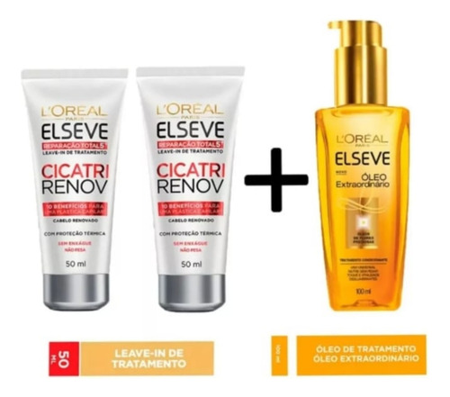 Óleo Extraordinário Elséve 100ml Kit Com 03 Itens
