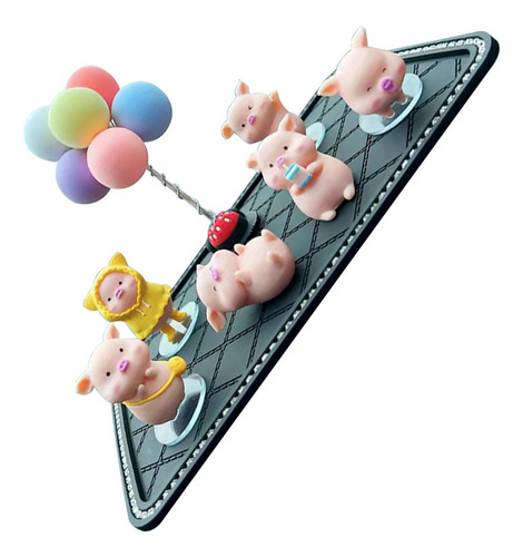 Adornos De Coche Con Forma De Cerdito, Base Viscosa, Decorac