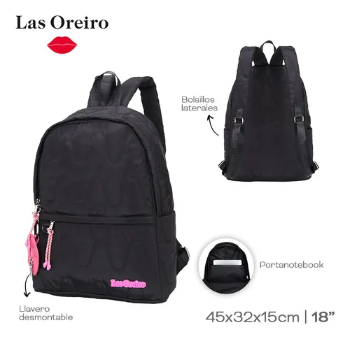 Mochila Las Oreiro Porta Notebook Mujer Original Grande