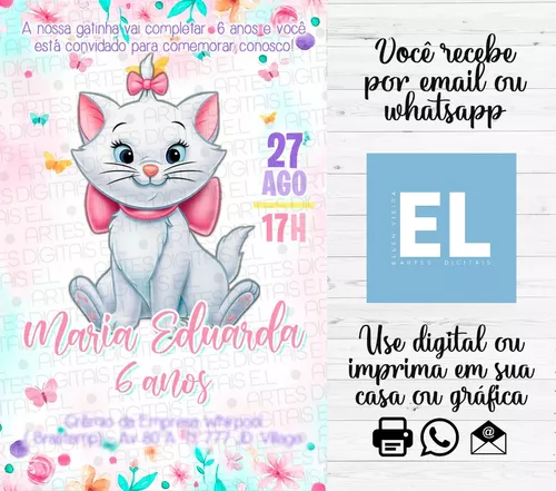 Convite Digital - Gatinha Marie