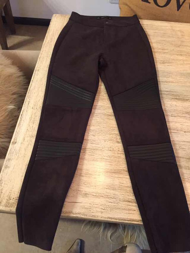 Pantalón De Gamuza Marrón Zara