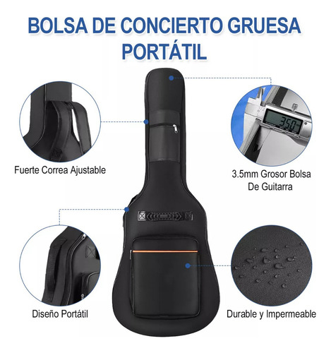 Deecsevn Guitarra Acústica Clásica Con Accesorios Musical De Madera 38 Color Marrón