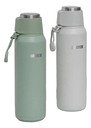 Termo 600ml Pico Cebador Acero Inoxidable Bremen Gris