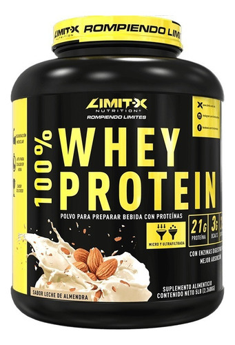 Proteina Limitx 100% Whey 5 Lbs 75 Porciones Sabor Fresa