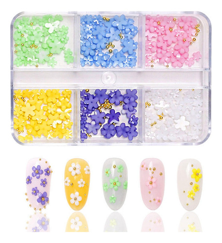 2 Conjunto De Adornos Florales En 3d Para Uñas, 2 Piezas