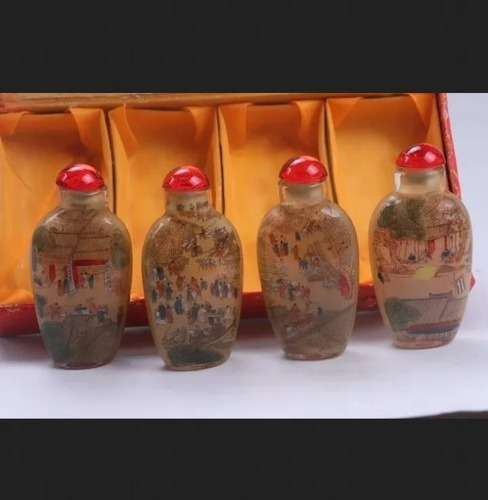 Garrafas Antigas Vidro Perfume Pintado A Mão Chinesa