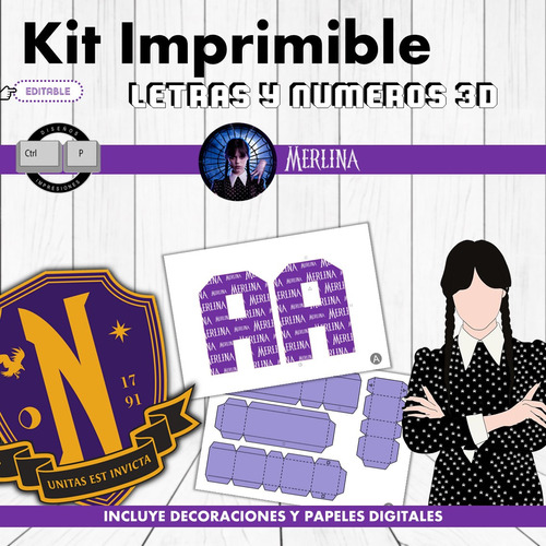 Kit Unificado Letras Y Números 3d Para Imprimir - Editables