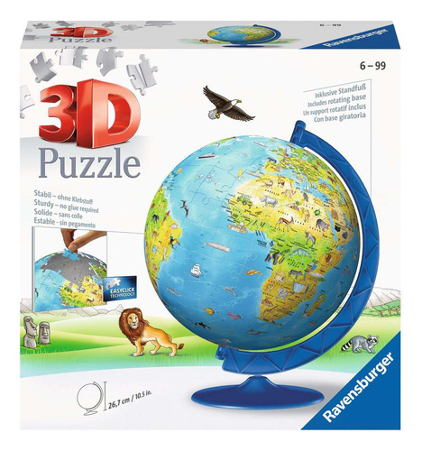 Rompecabezas 3d Globo Terráqueo 180p P/niños Ravensburger