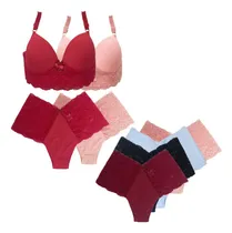 Comprar Kit 2 Conjuntos + 4 Calcinhas Plus Size Luxo Qualidade Top 