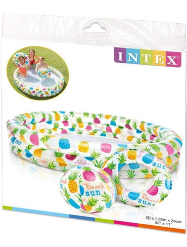 Piscina Intex Inflable 132*28 Pelota+flotador+ Inflador