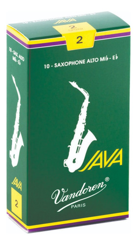 Palheta Sax Alto - Vandoren Java 2,0 - Cx Com 10 Palhetas