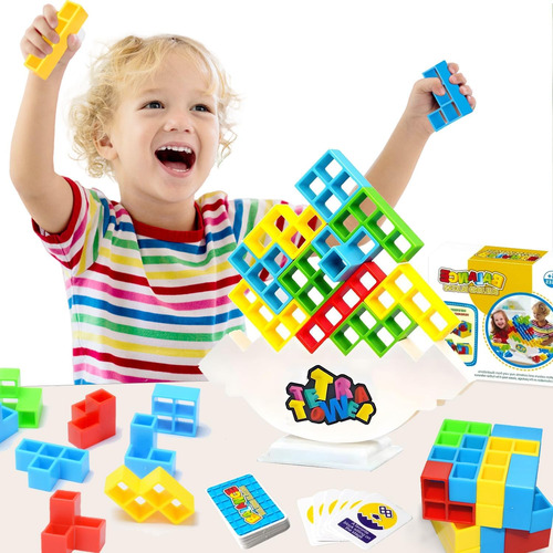 Carlerait 16 Pcs Tetra Tower Balance Juego De Tetris Block T