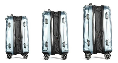 Set De Equipaje Travel Plus 3 Maletas 20 , 24 Y 28 Azul Agua