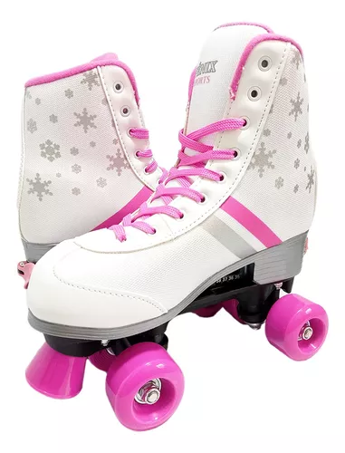 Patins Infantil Menina Quad Roller Skate Ajustável 4 Rodas