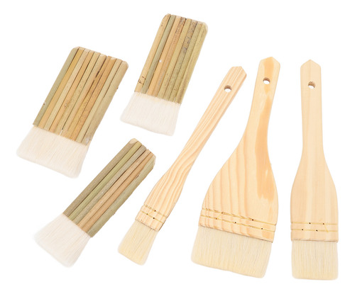 6 Brochas Para Esmaltar Cerámica, Pelo Suave De Cabra