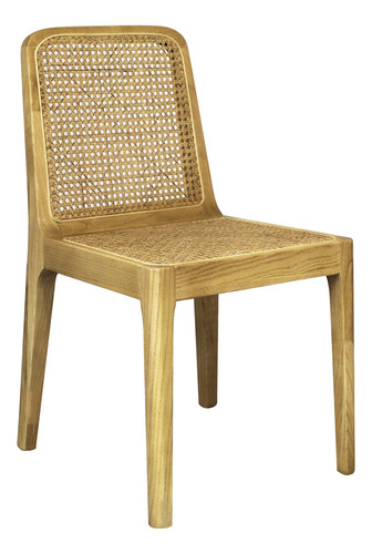 Silla De Comedor Cane Estructura Fabricada En Madera De Olmo Laqueada Asiento Y Respaldo Tejidos En Rattan Natural Makom