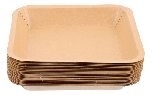 Paquete De Bandejas De Papel Kraft, Cajas De Comida, 25 Unid