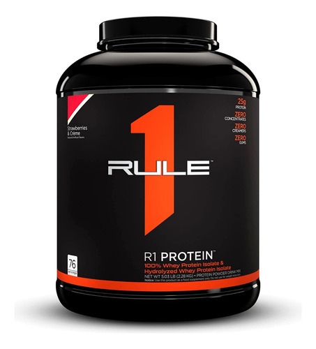 Rule One Proteína 100% Whey Protein Isolate 5lb Sabor Strawberries & Crème
