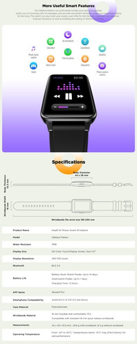 Imagem 2 de 9 de Relógio Smartwatch Zeblaze Meteor Á Prova D`água