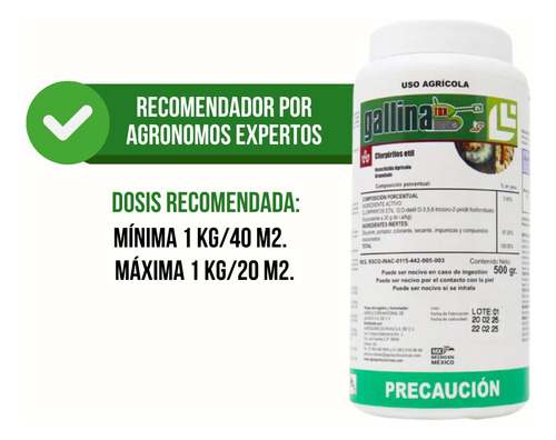 Gallinatox 3% Control De Gallina Ciega Insecticida 1kg.