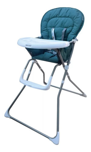 Silla Comer Bebe Plegable Antideslizante Viena Mega Baby Color Blue