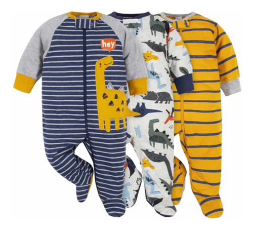 Pijama Bebe Dinosaurio Pijama Niño Set X 3 Marca Gerber