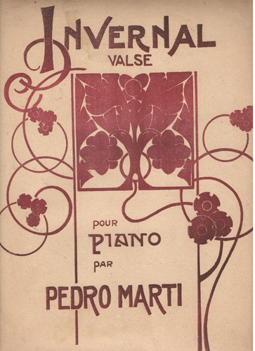 Partitura Original Del Valse Para Piano Invernal De P. Martí