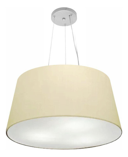 Lustre Pendente Cone Md-4063 Cúpula em Tecido 30/60x50cm Algodão Crú - Bivolt