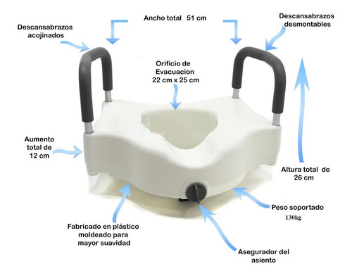 Aumento Baño Wc Discapacitados Elevador Inodoro Universal