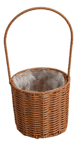 Cesta De Picnic De Mimbre Hecha A Mano Con Asa Para Despensa