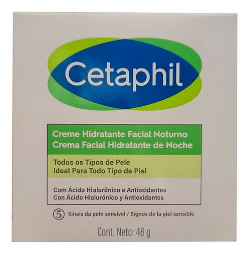 Crema Facial Hidratante De Noche Piel Sensible 48g Cetaphil