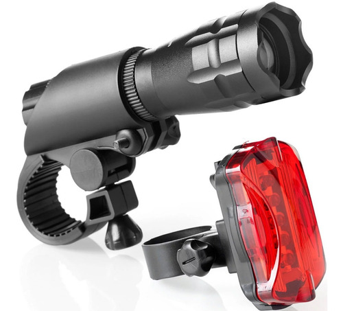 Faro Delantero Flash + Luz Trasera Led Para Bicicleta Crazy