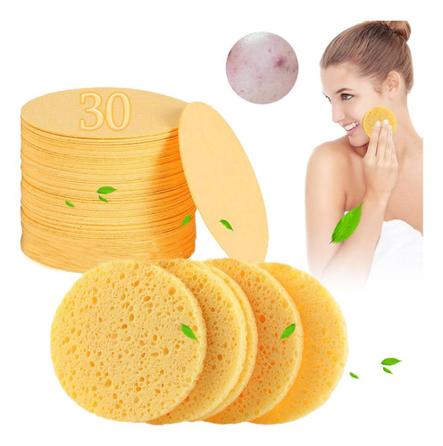 30 Pzs Esponja Facial Comprimida Para Limpieza Y Exfoliación