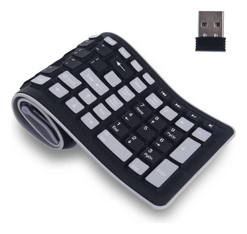 Zz Teclado De Goma Blanda Enrollable De Silicona Flex A