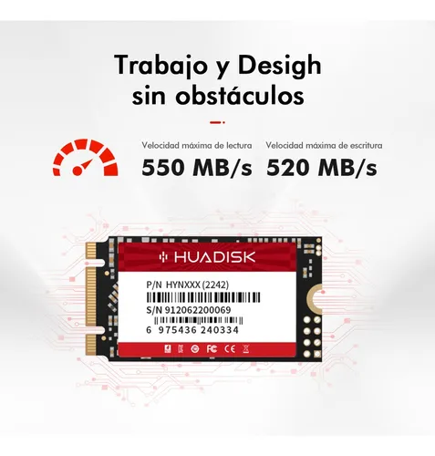 Disco Duro Ssd Huadisk M.2 Sata3 2242 De 1 Tb Para Computado