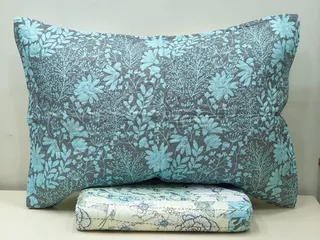 Cubrecama Quilt Estampado Kavanagh Reversible C/funda 1½ Pl