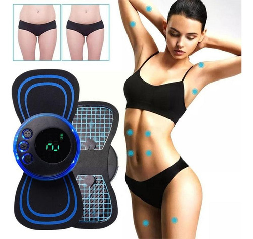 Mini Massageador Portátil Recarregável Massagem Alivia Dor Cor Preto e azul 110V/220V