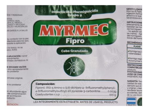 Insecticida Hormiguicida Myrmec Fipronil Cebo Pellets X 20kg