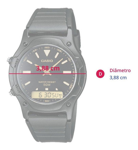 Relógio Casio Standard Masculino Anadigi Aw-49he-1avdf