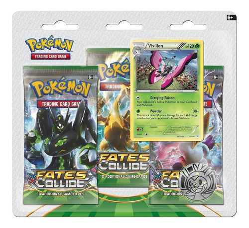 3 Pack Sobres Tarjetas Pokemon Trading Card Fates Collide Xy